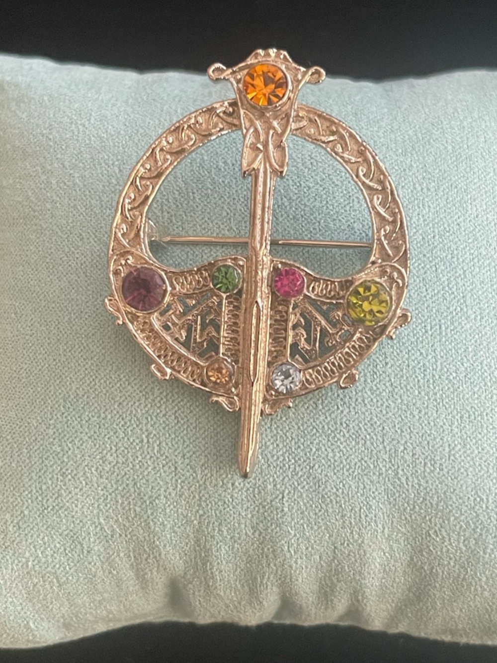 Multicolor Celtic Sword Brooch Pin - Women Jewelry